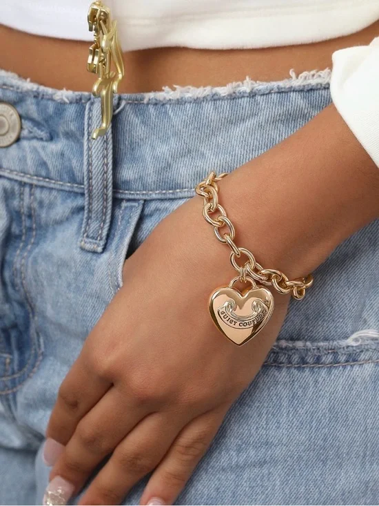 Juicy Couture Gold-Tone Chain Bracelet with Heart Charm - Picture 3 of 4